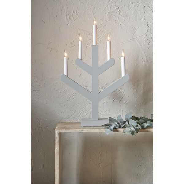 Kerzenleuchter Vinga - IP20, Grau, Warmweiss