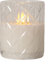 Laterne Flamme Romb - Indoor, Transparent, 12.5 cm höhe, Timerfunktion