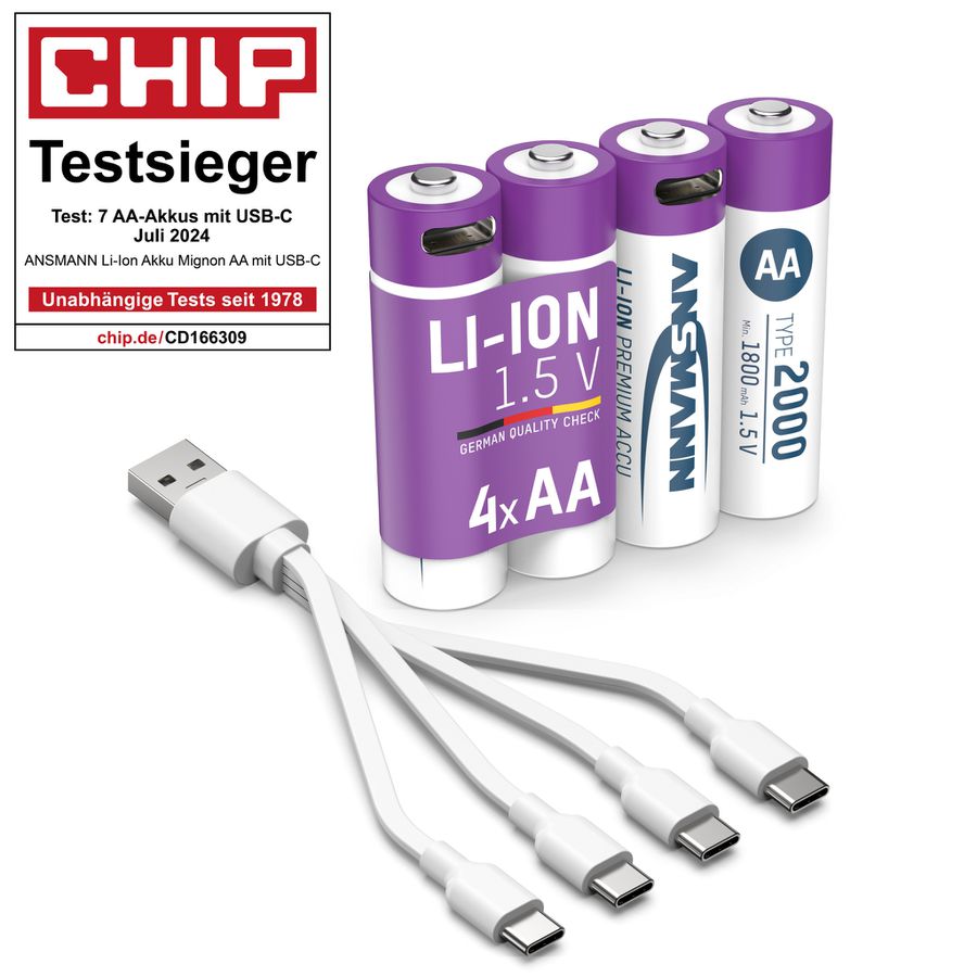 NiMH batteria ricaricabile Micro AAA 550mAh, 2er blister - 4er Kartonage