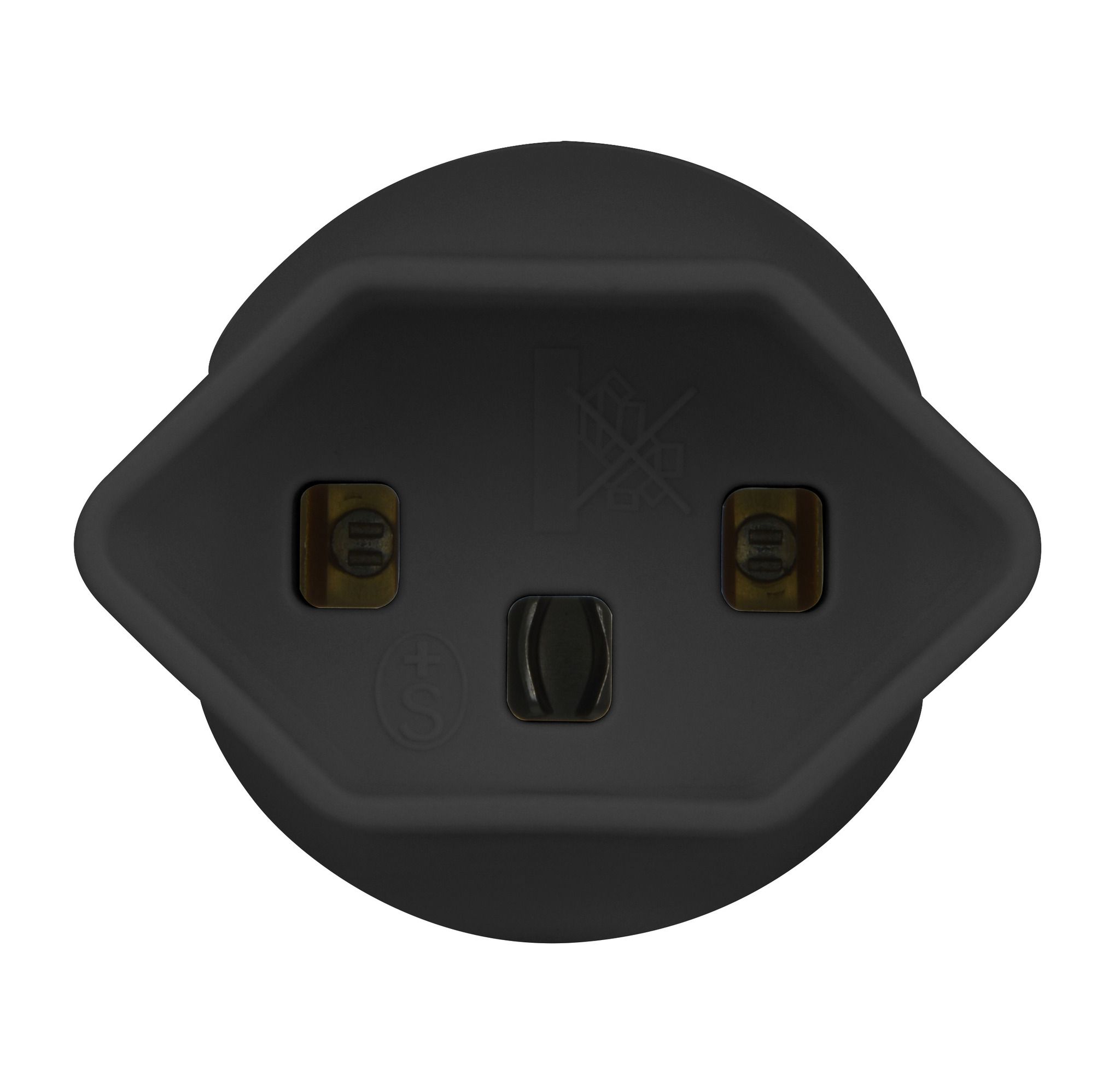 Reiseadapter CH-SchuKo - CH-T23 nach Schuko, 16A, kein Kinderschutz, schwarz
