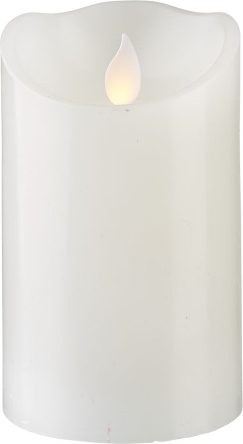 LED Pillar Kerze M-Twinkle - Indoor, Weiss, 12.5cm Höhe, Timerfunktion