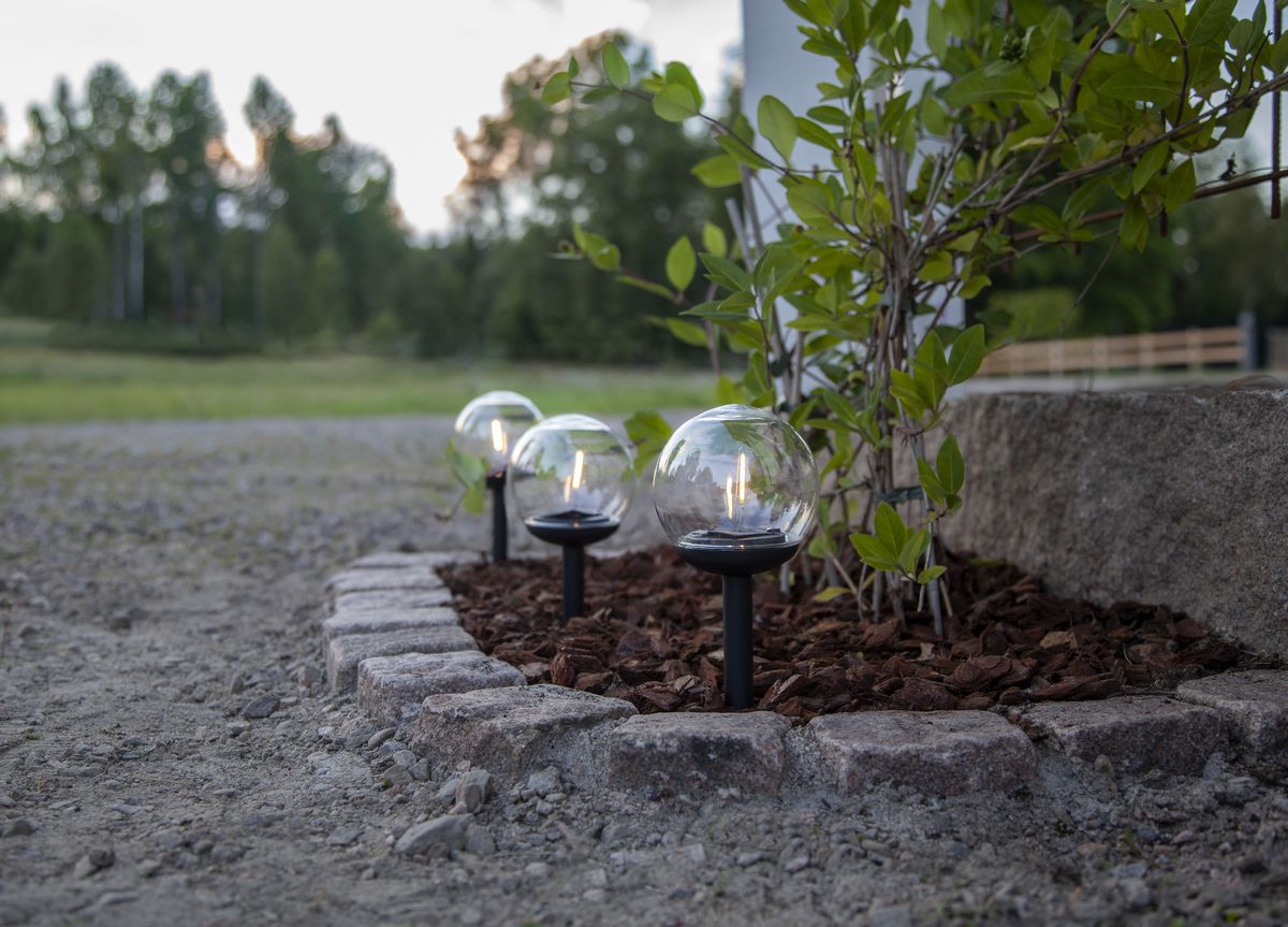 Solar Pollerleuchte 3 Pack Globe - IP44, Warmweiss, 3 LED's