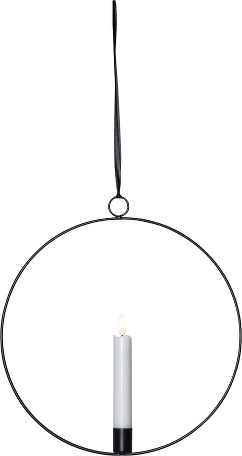 Indoor Decoration Flamme Ring - Indoor, Schwarz, 30cm Höhe, Timerfunktion