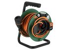 LOCKXTEND Kabelrolle 25m - LOCK-Kupplung T13, Stecker T12 mit Lasche, 230V - 10A, grün + orange/schwarz