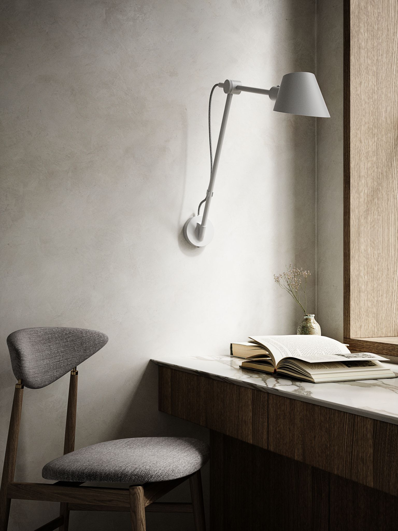 Stay Long, Wandleuchte, Grau - E27, max. 40W, IP20