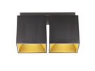 Anbauspot ETHAN - GU10 (exkl.), max. 2x10W (LED), IP20, schwarz-matt, dim. optional, L=105mm, B=216mm, H=120mm