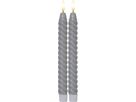 LED Dinner Kerze 2er Pack Flamme Swirl - Indoor, Grau, 25.00 cm Höhe,  Timerfunktion