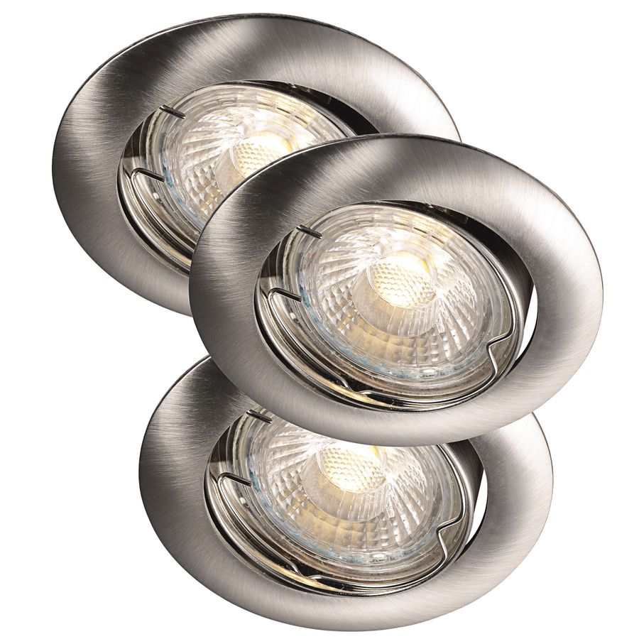 Einbauspot Recess,Gebürsteter Stahl - 3W LED COB, 3000K, IP23, 230V