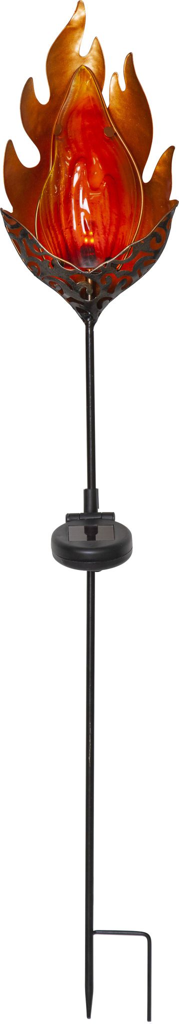 Solar Decoration Melilla Flame - IP44, Bernstein, Dämmerungssensor