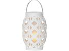 LED Laterne Flame - Outdoor, Weiss, 23cm Höhe, Timerfunktion