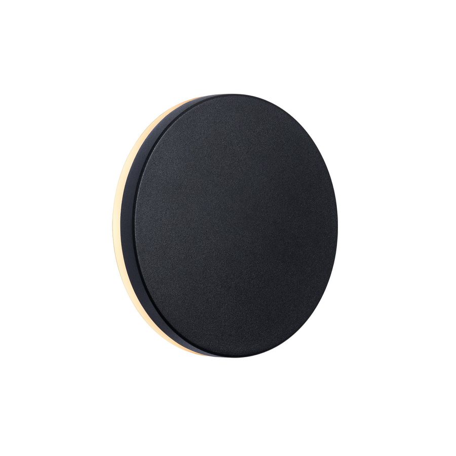 LED Wandleuchte Artego Round - 7.2W, 468lm, 3000K, IP54, CRI 82, 120°, schwarz, nicht dimmbar, D=150mm, H=50mm