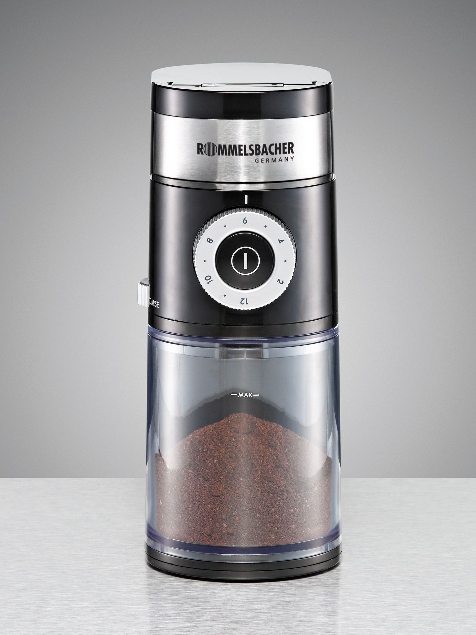 Macinacaffè con macinino a disco EKM 200 - Kaffeemühle mit Scheibenmahlwerk , Schwarz, 110W