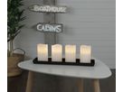 LED Pillar Kerze 4er Pack May - Indoor, Weiss, 12.5cm Höhe, Timerfunktion
