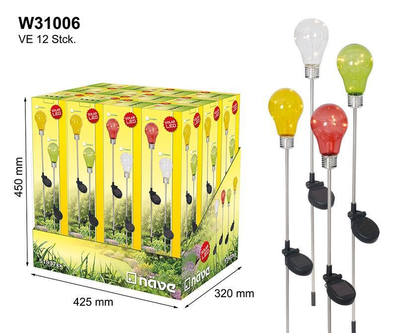 Display Solar-Erdspieß Glühbirne - nur im 12er Display erhältlich
