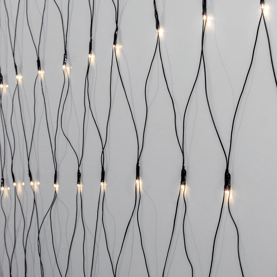 LED crispy white, Lichternetz, 160 LEDs - Schwarz, 3000K, 200cm x 200cm