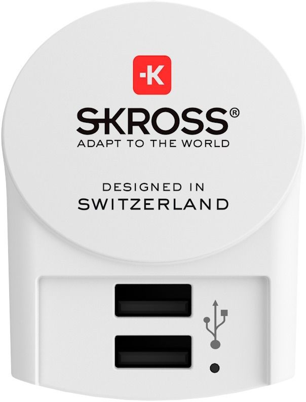 Euro USB Charger - 2xUSB-A - 2xUSB-A, Output: 5.0V / max. 2.4A (shared), max. 12.0W, EU/Schuko, weiss