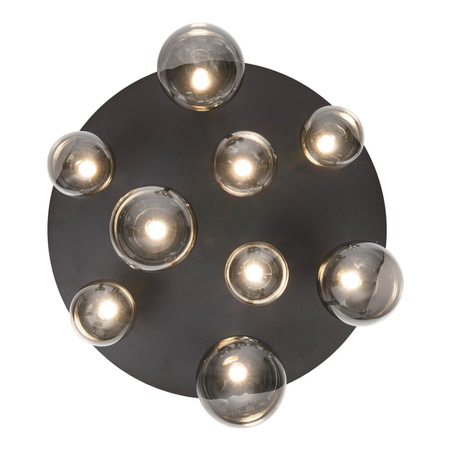 9er LED Deckenleuchte  SINGAPUR  : 45cm schwarz - IP20, LED-Modul, Schwarz