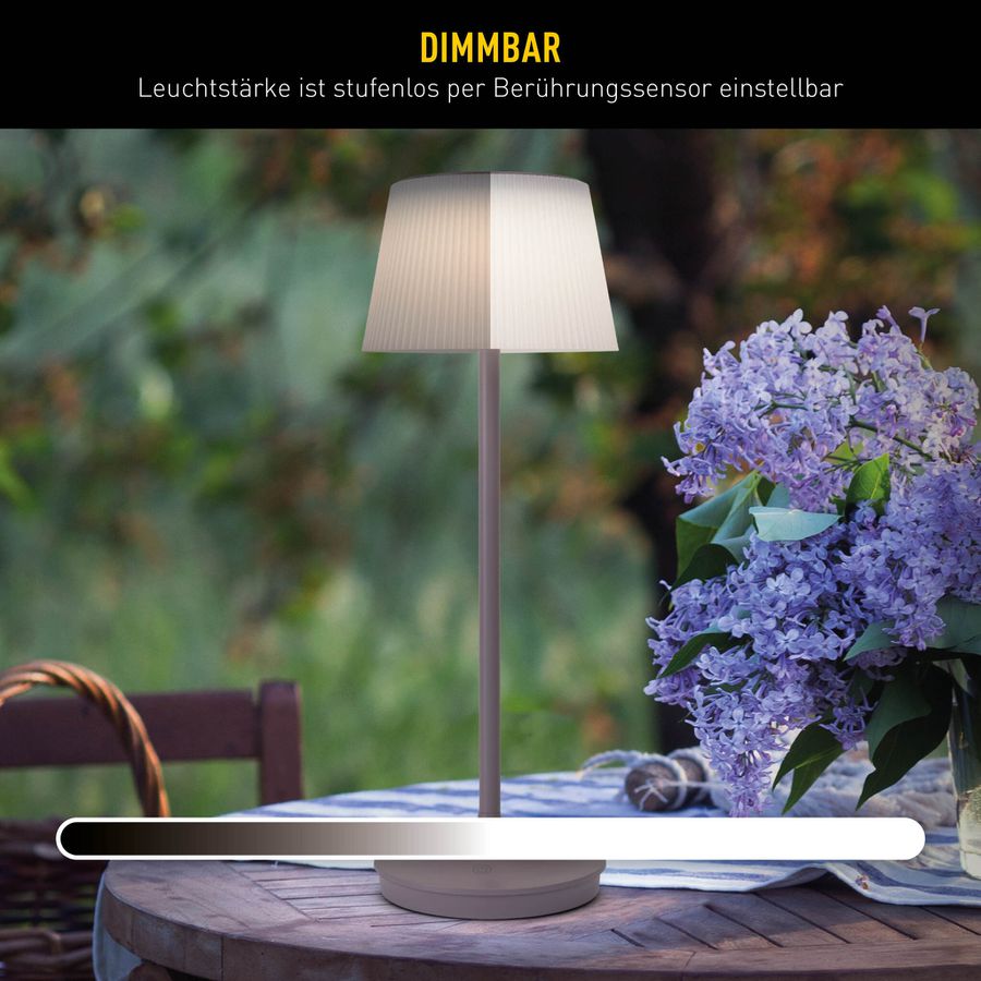 Solar- Akkutischleuchte EMMI brombeer inkl. CCT  Touch H: 38 cm - LED-Modul, 3W, IP44
