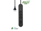 Steckdosenleiste Re:Life - 4x T13., 1.8m Kabel, schwarz