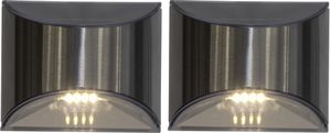Solar Wand Laterne 2-p Wally - Silber, Lichtfarbe Warmweiss