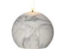 LED Pillar Kerze Flamme Marble - Indoor, Grau, 12 cm höhe, Timerfunktion