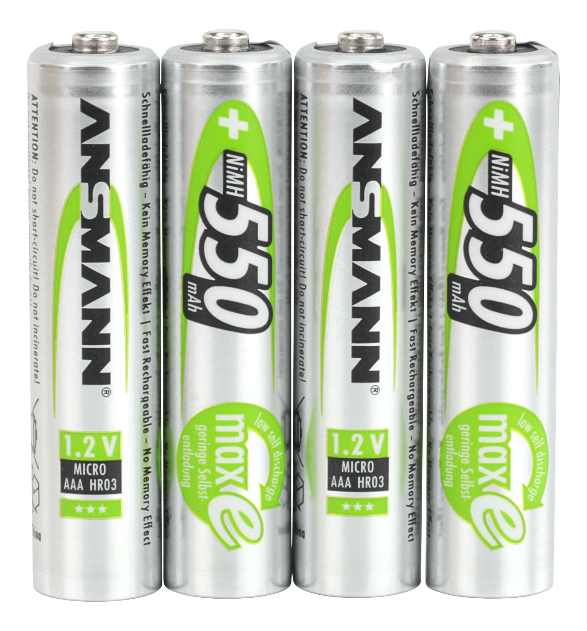 NiMH Akku Micro AAA 550 mAh maxE - 4er Blister