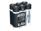 NiMH Akku Mignon AA Typ 2700 (min. 2650 mAh) 6er Schrumpffolie - 6er Pack
