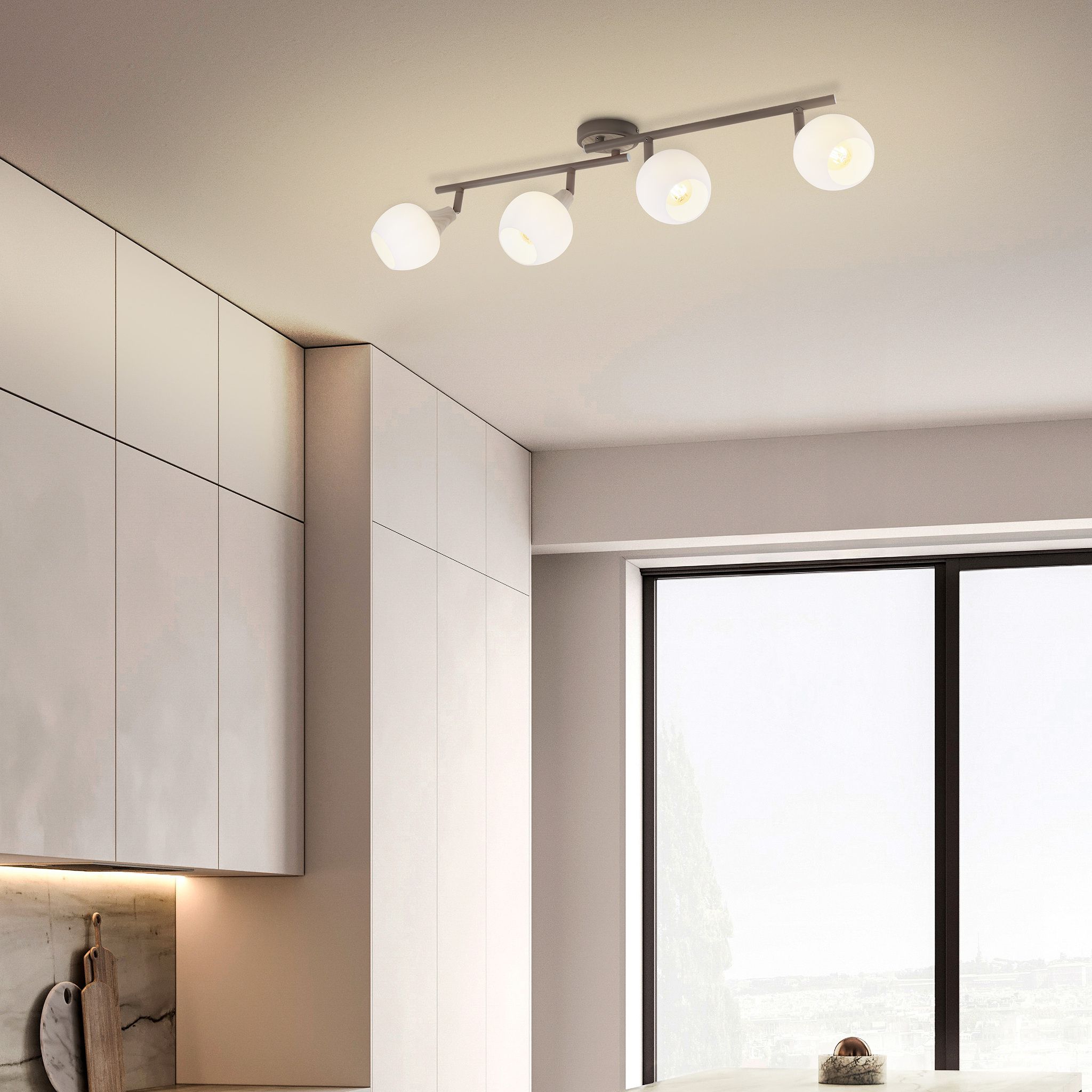 4er Deckenleuchte  MONACO  L: 70cm beige - IP20, E14, Beige