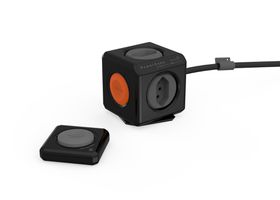 PowerCube Extended Remote 4xT13 - 4xT13, 1.5m Zuleitung T12-Stecker, Fernbedienung ohne Batterie (Kinetic), schwarz/orange