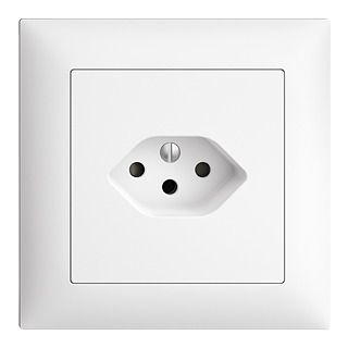 EDIZIOdue 1xT13 FMI UP mit Kinderschutz - 10A, 250V AC, L+N+PE, Steckklemmen, Mit Kinderschutz, Einbautiefe 41cm, FMI, weiss, IP20, 8.8x8.8cm