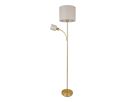 Stehleuchte  FILOMENA  H: 165cm beige - IP20, E27, Messingmatt