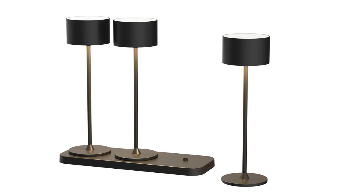 Akku-Tischleuchten 3er Set mit Ladestation TavoloLight schwarz - 3000-6500K,170lm, IP20