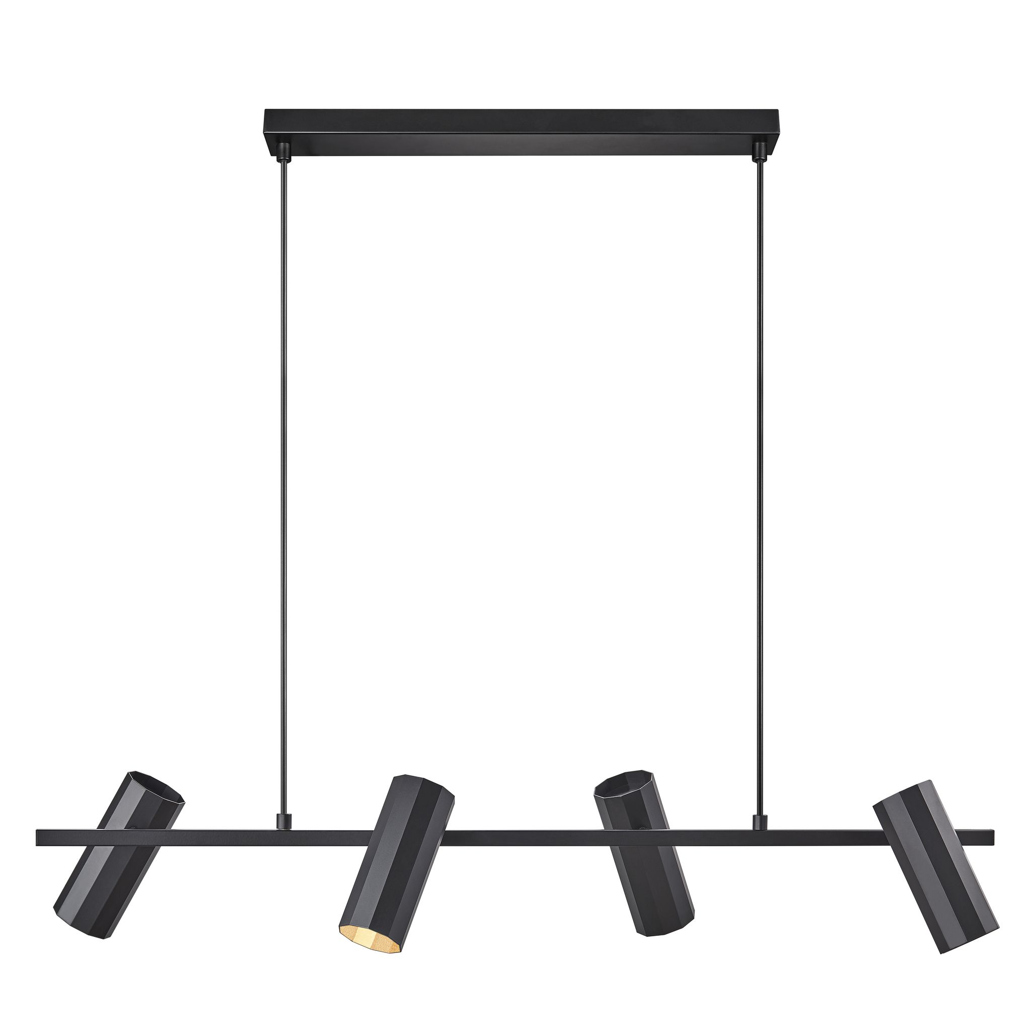 Alanis , 4-Pendelleuchte, Schwarz - GU10, IP20, max.LED 5W