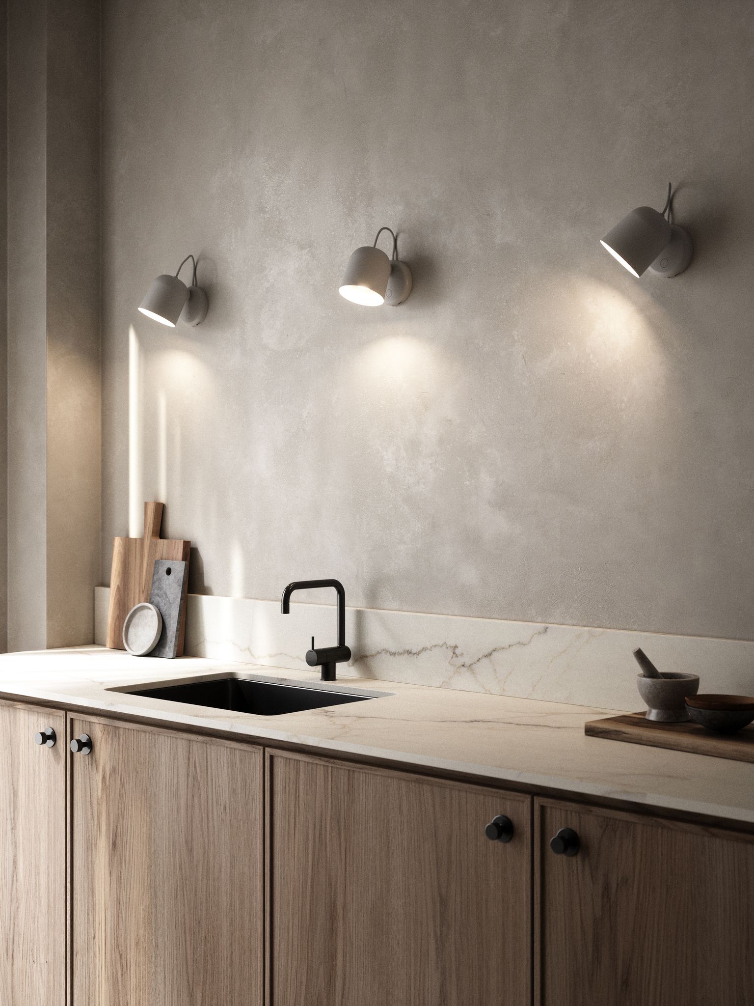 Angle, Wandleuchte, Grau - IP20, GU10