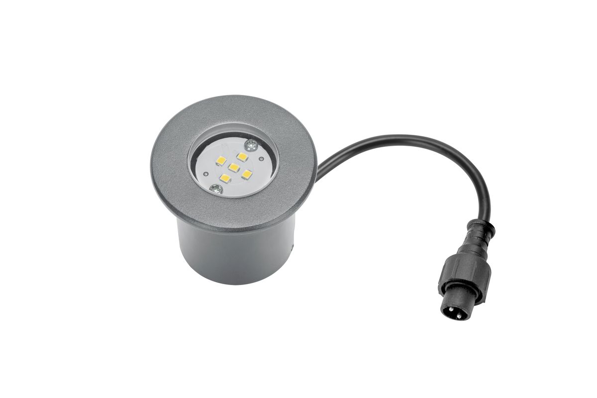 24V Bodeneinbauspot 60mm - 24V DC, 1W, 110lm, 3000K, IP67, anthrazit