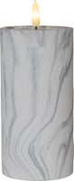 LED Pillar Kerze Flamme Marble - Indoor, Grau, 17.5cm, Timerfunktion