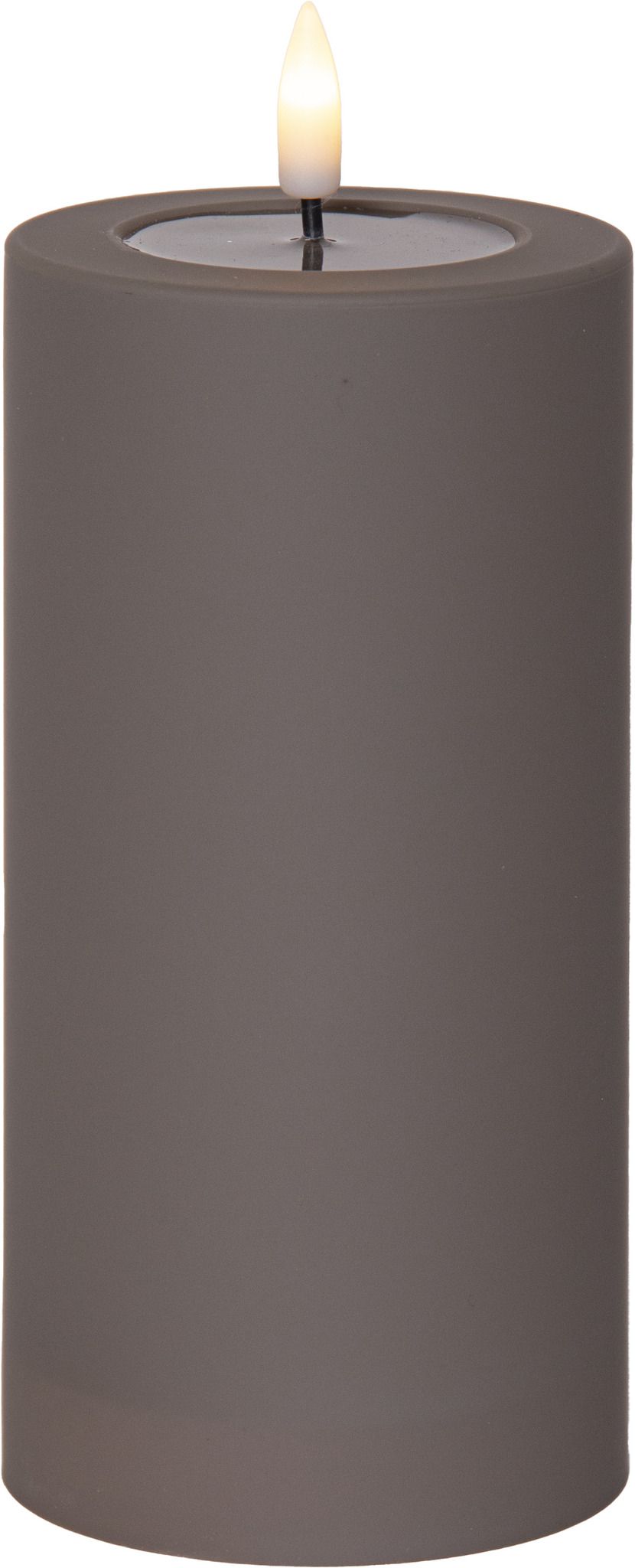LED Pillar Kerze Flamme Soft - Indoor, Braun, 17.50 cm Höhe, Timerfunktion