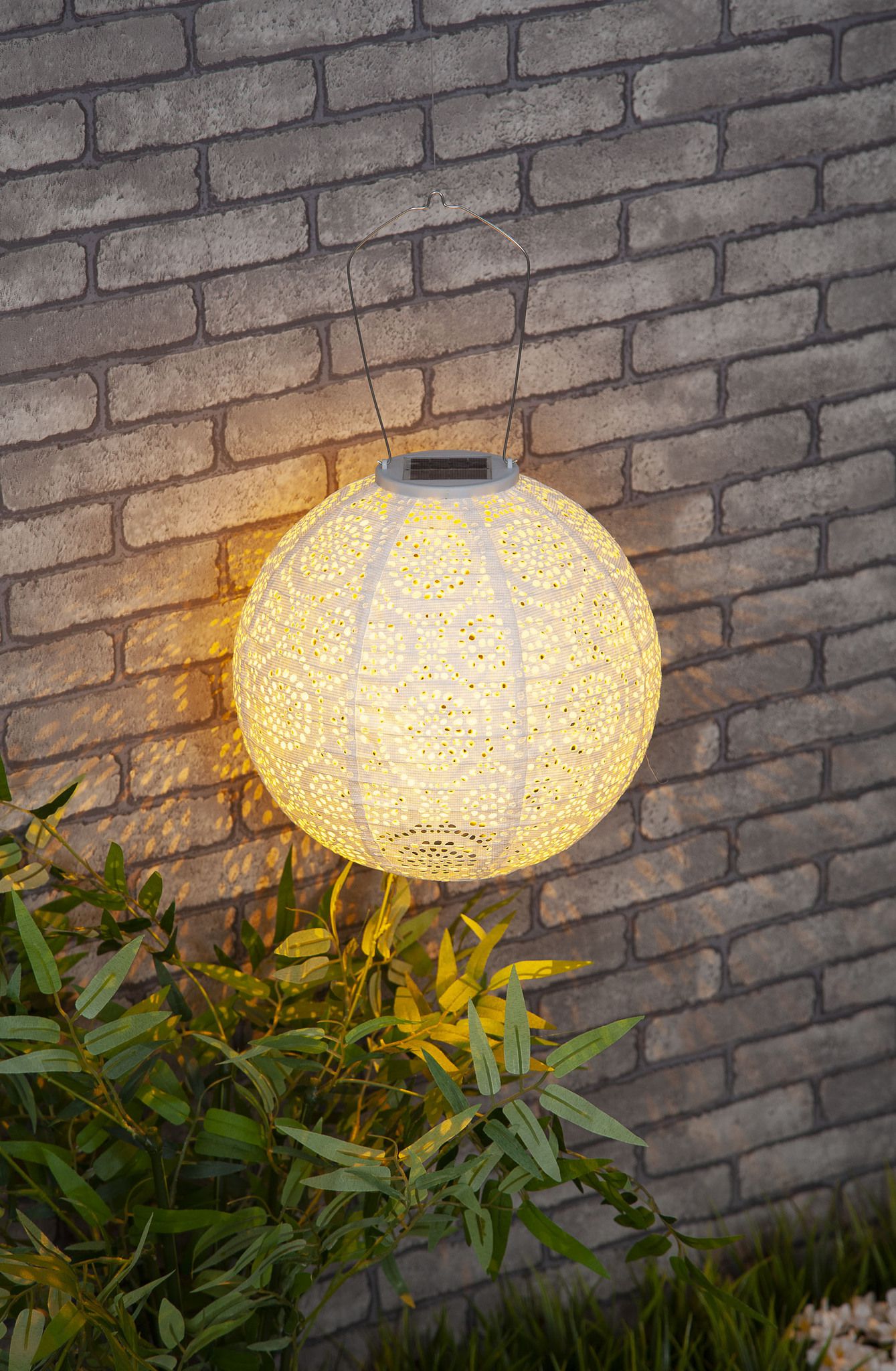 Solar Laterne Tyvek Weiss ø25cm - Warmweiss, LED, IP44, 1800K, VE 20