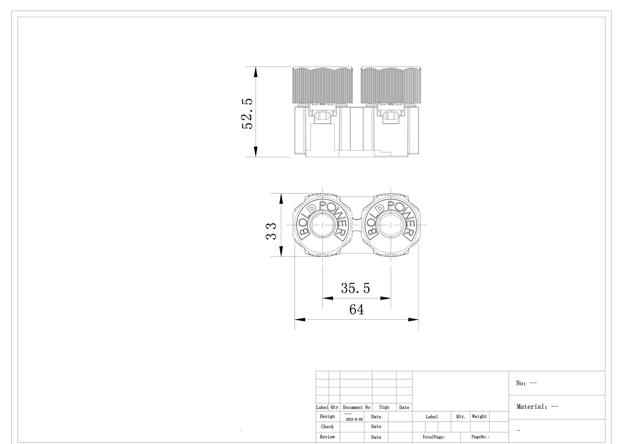 24V Doppelverteiler - 24V, 36W, IP67, 2-Weg Verteiler mit Schraubverschluss