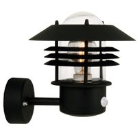 Vejers, Wandleuchte, Sensor, Schwarz - E27, max. 60W, IP54
