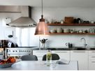 Metallpendelleuchte Copper mit Holzoptikaufsatz - E27, 60W, IP20