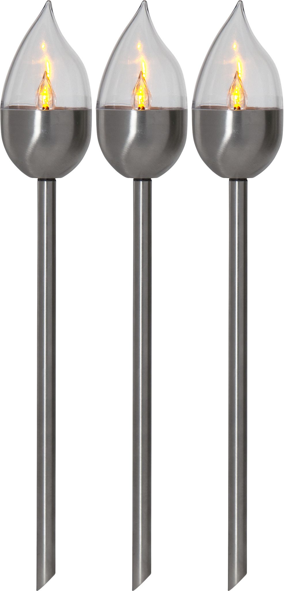 Solar Pollerleucht 3 Pack Olympus - Silber, Lichtfarbe Gelb