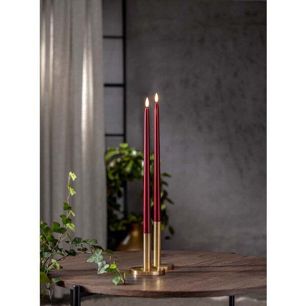LED Dinner Kerze 2 pack Flamme Metal - Indoor, 39 cm Höhe,Timerfunktion