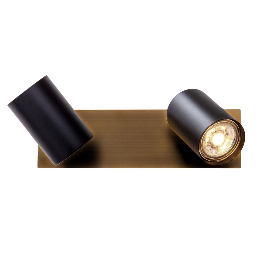 2er Wand- und Deckenleuchten FRIDA L: ca. 24 cm schwarz - GU10, IP20, 40W, 230V