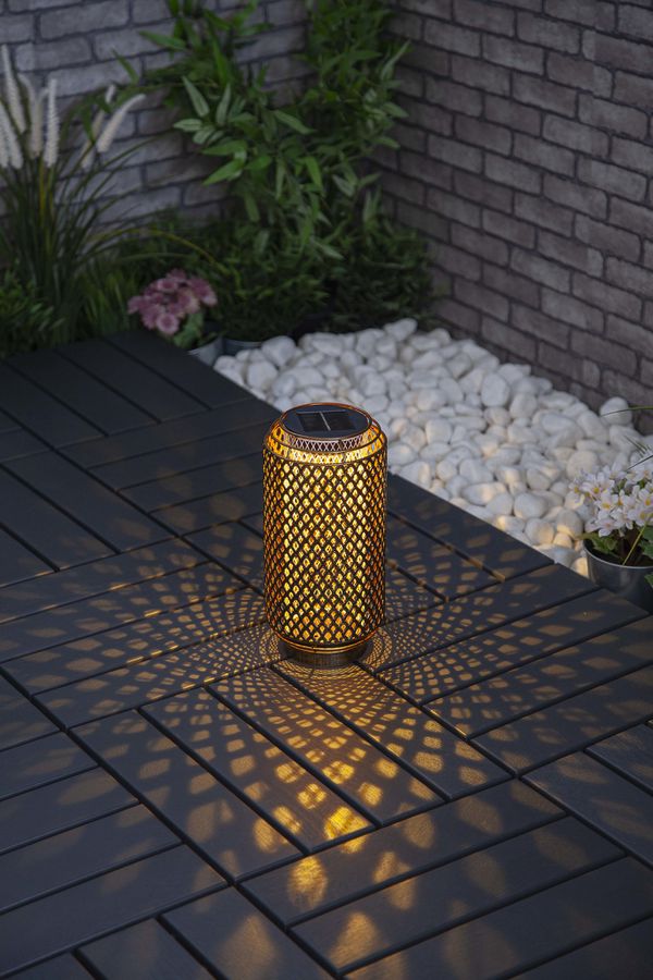 Solar Laterne ALHENA - AKKU 1x1.2V 1000mAh, 1800K , IP44, Metall, Solar Ladeanschluss, D=120mm, H=250mm