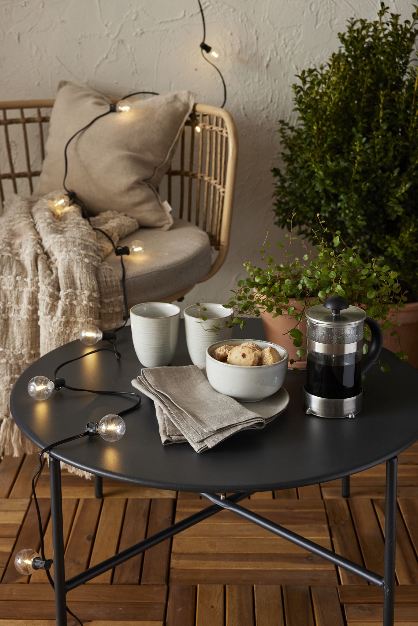 Solar Lichterkette Globe Mini - Indoor, Outdoor, Warmweiss, Schwarz