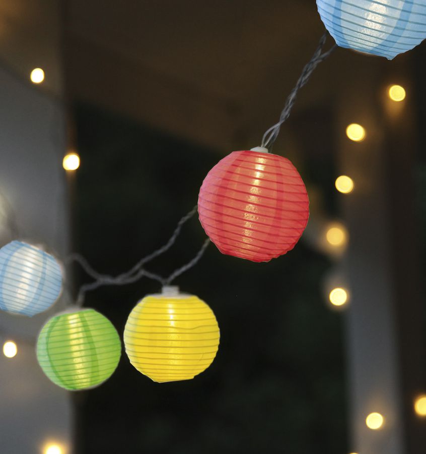 Lichterkette Festival Netzbetrieben - IP44 - Stecker IP55, Warmweiss, 10 LED's, 450cm