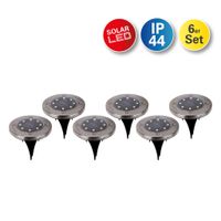 6er-Set LED Solar-Boden-Erdspieß KIAN - IP44, 0.6W, Warmweiss
