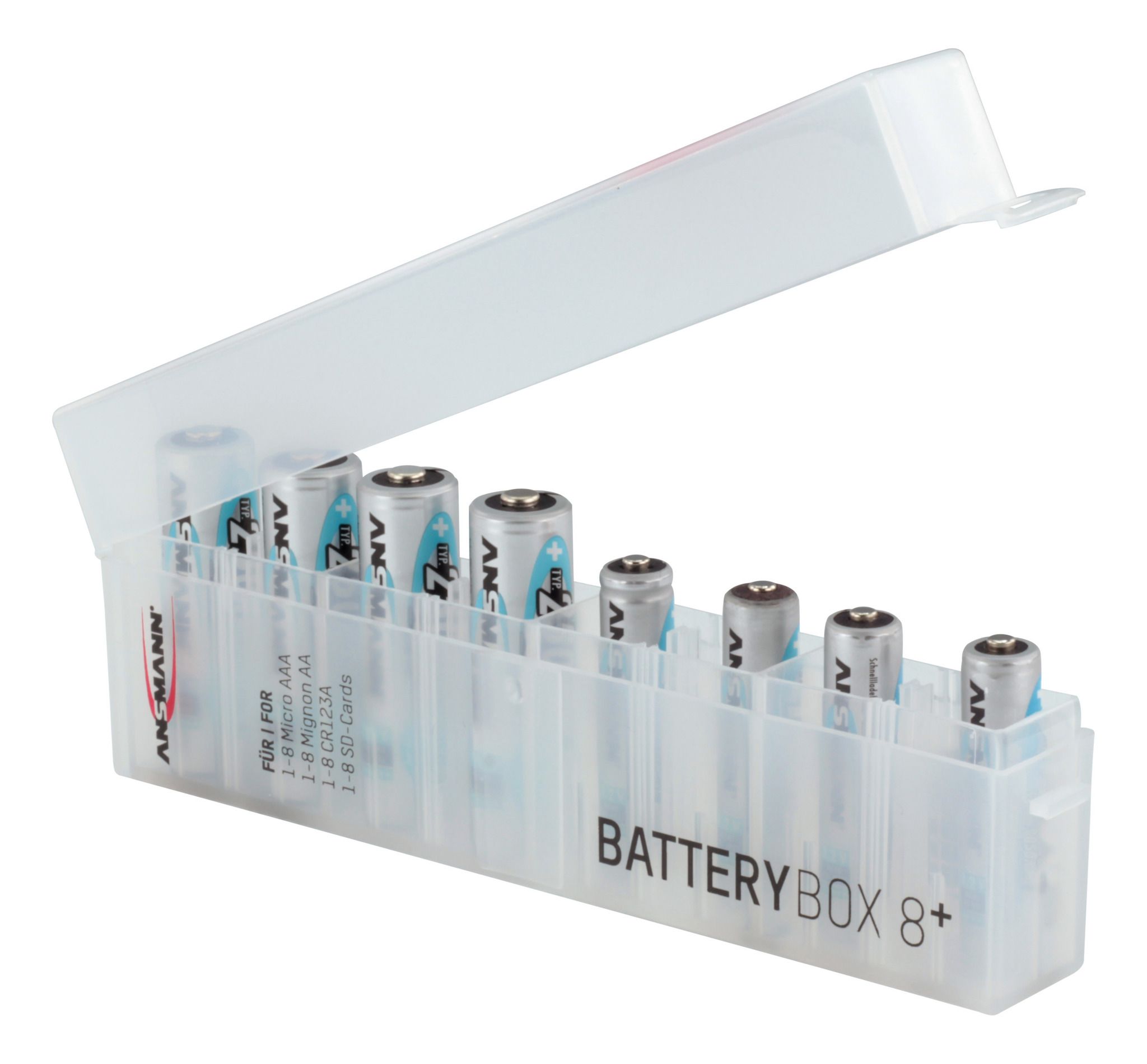 Batteriebox - bis zu 8 Stück Micro AAA / Mignon AA / Spezialzellen wie CR 123A, CR2