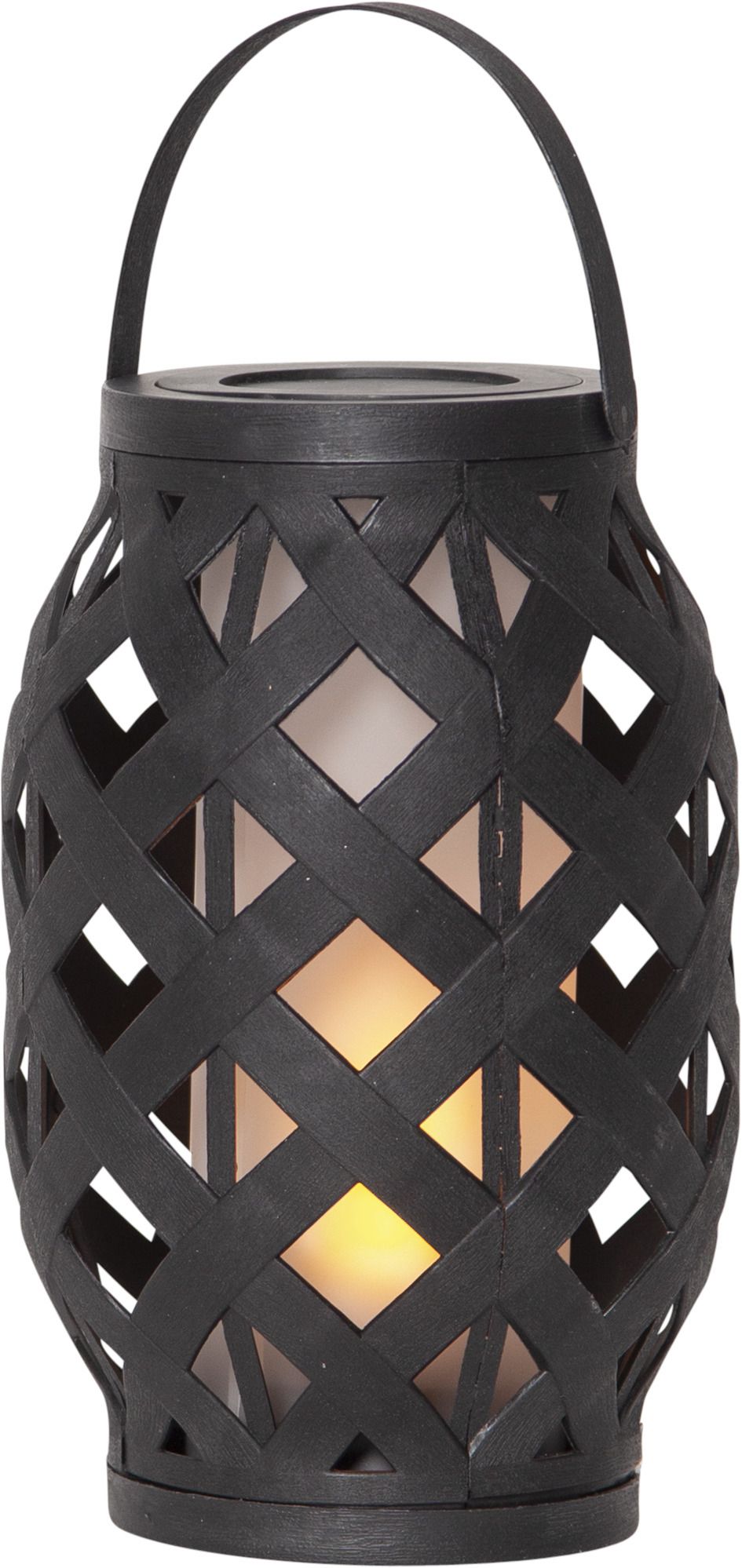 LED Laterne Flame - Outdoor, Schwarz, 23cm Höhe, Timerfunktion